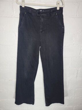 Oat Women's Size 10 Jeans Wide Leg Black